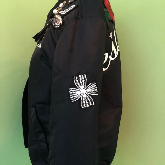 Cinq a Sept Black Mercer Patch Bomber Jacket - Picture 4 of 7